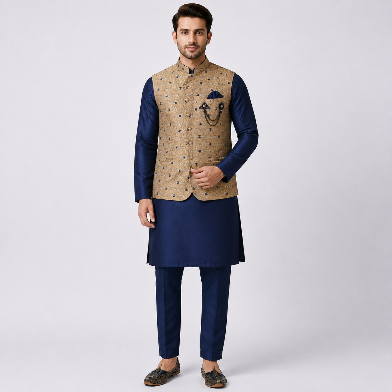 King Rabbet Premium Three Piece Kurta Set For Men