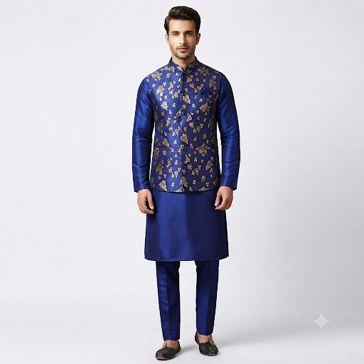 King Rabbet Premium Indo Western Three Piece Kurta For Men