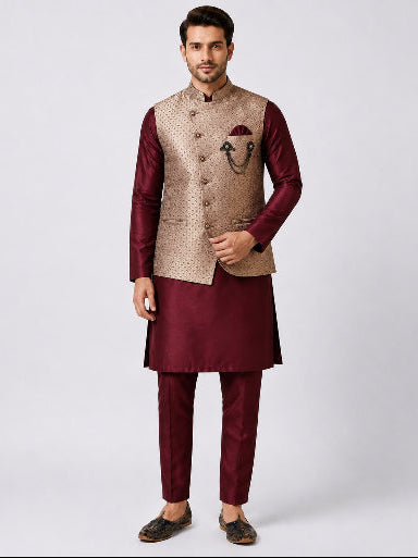 King Rabbet Premium Three Piece Kurta Set For Men