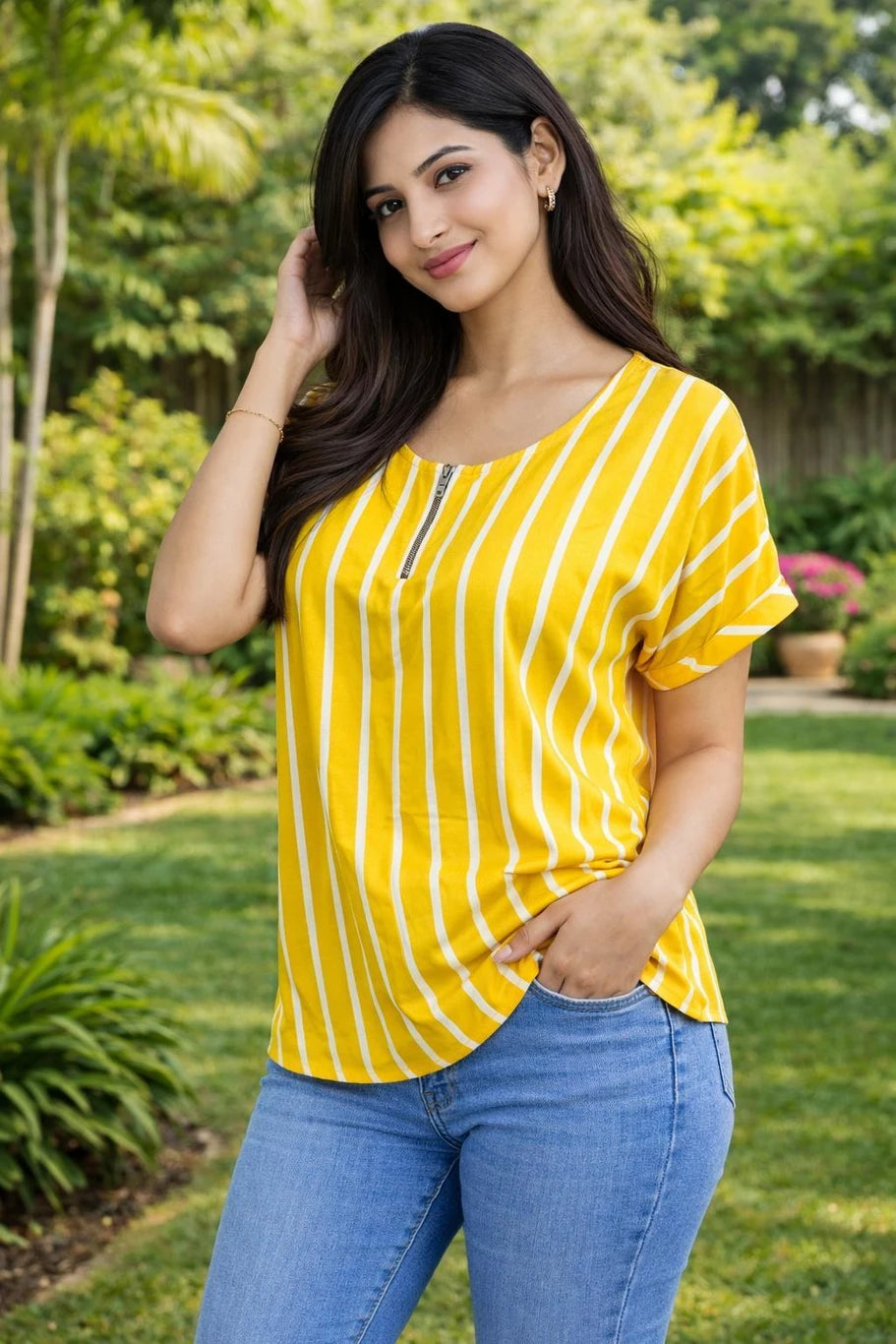 Premium Striped  Top For Female