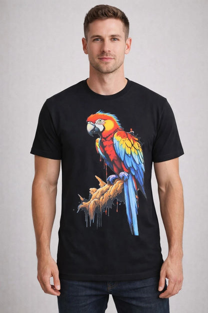 Premium Short Sleeves  Black Printed  T-Shirt Made From 100% Cotton