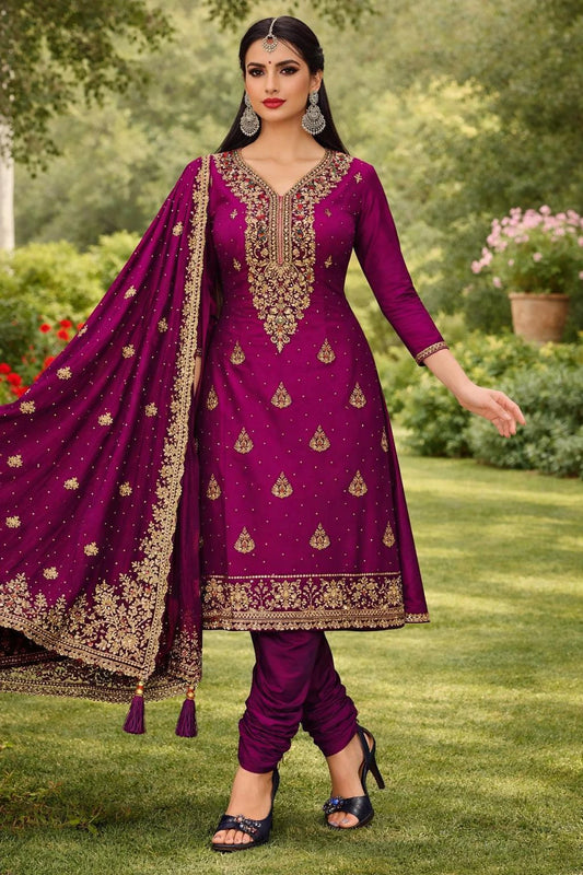 King Rabbit Unstitched Chiffon Salwar Suit Material Embroidered